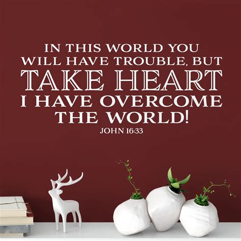 It may save you trouble if i inform you that mrs bulfinch and i are living at 411 kennington road, s.e. John 16v33 Vinyl Wall Decal 1 In this world you will have ...
