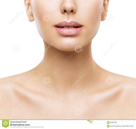Lips Woman Face Beauty Mouth And Neck Skin Closeup