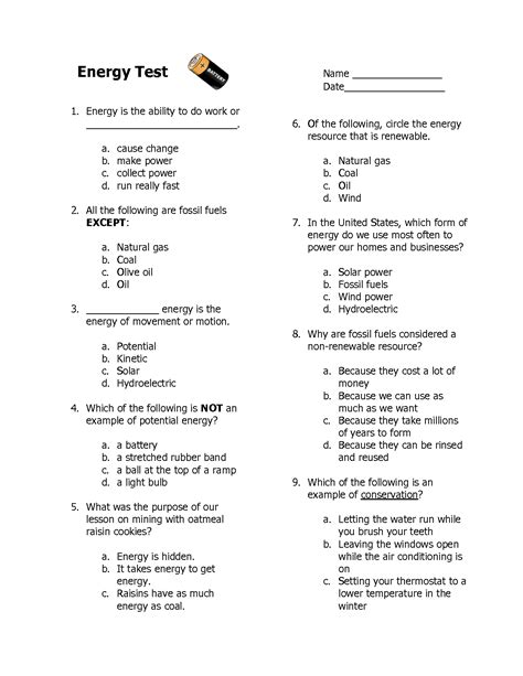 Electricity Worksheets 4th Grade