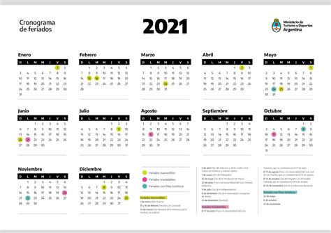 Calendario 2021 Para Imprimir Con Feriados Reverasite