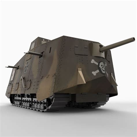 German A7v Tank 3d Model Max Obj 3ds Fbx C4d Lwo Lw Lws