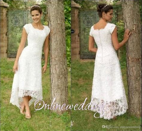 Vintage Short Hi Lo Wedding Dresses Tea Length 2016 Full