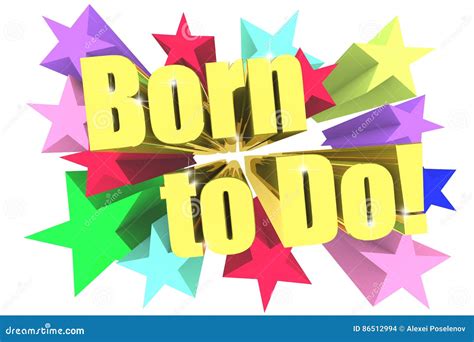 Born To Do Slogan Golden Text With Vivid Stars Stock Illustration