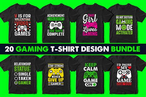 Gaming And Gamer T Shirt Design Bundle Bundle · Creative Fabrica