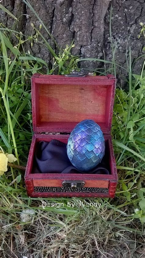 Dragon Egg Dark Rainbow And Dragon Story In Wooden Chest Etsy