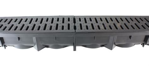Drainage Trench Channel Drain With Grate Black Plastic 3 X 39