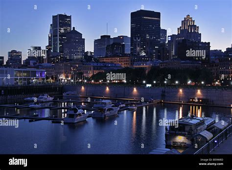 Downtown Montreal At Night Quebec Canada Stock Photo Alamy