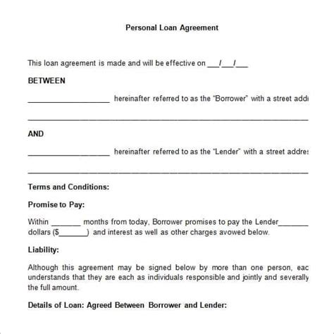 20 Loan Agreement Templates Word Excel Pdf Formats