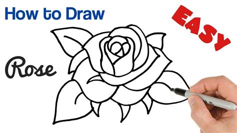 One solution is to draw a rose that is still in bloom, so it has just a few petals, and keep an easy side view. How to Draw a Rose Super Easy Art Tutorial Step by Step ...