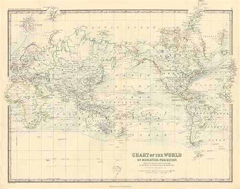 Chart Of The World On Mercators Projection Art Source International
