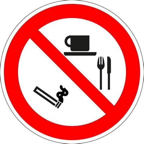 Verboden Roken Eten En Drinken Bord Kunststof 100 Mm Bol