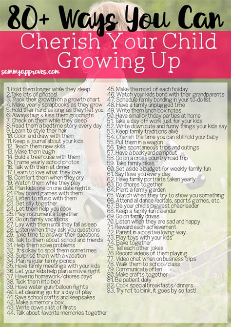80 Ways You Can Cherish Your Child Growing Up