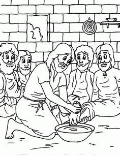 Download or print this amazing coloring page: Jesus Washes the Disciples Feet Coloring Page · Washing ...