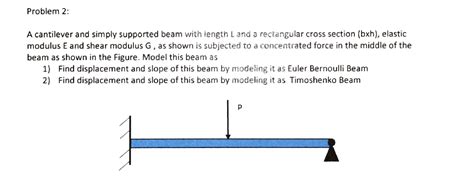 Solved A Cantilever And Simply Supported Beam With Length L
