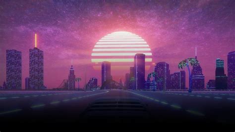 Buildings In Moon Background Hd Vaporwave Wallpapers Hd Wallpapers