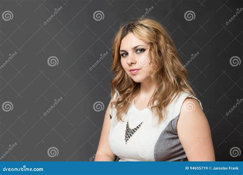 Attractive Young Woman Looking Sideways At The Camera Stock Image Image Of Dress Beauty 94655719