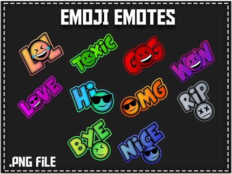 Emoji Emotes Stylised 10x Twitch Discord Youtube Etsy
