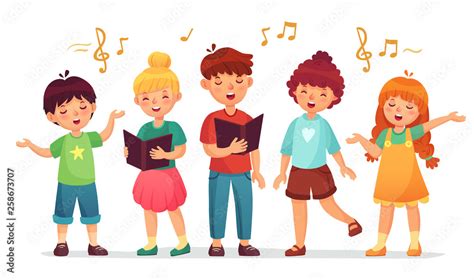 Singing Kids Music School Kid Vocal Group And Children Choir Sing