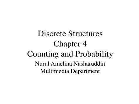 Ppt Discrete Structures Chapter 4 Counting And Probability Powerpoint