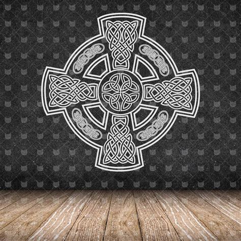 Celtic Cross Cut File Svg Cross With Patterns Vector Svg Etsy