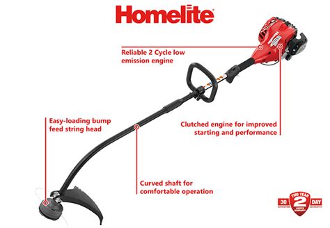 Homelite 2 Cycle 26cc Curved Shaft Gas Trimmer Ut33600a The Home Depot