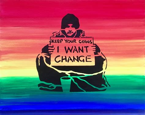 Banksy Keep Your Coins I Want Change Stencil On Rainbow Etsy Hong Kong
