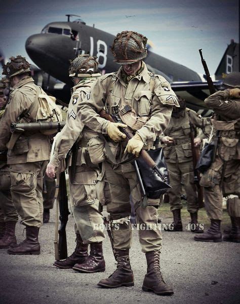 101st Abn Div Paratroopers Gearing Up For Invasion Drop Over France