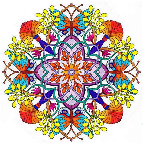 Coloring pages for meditation and happiness. Mandala of Colour, Adult colouring page for relaxation ...