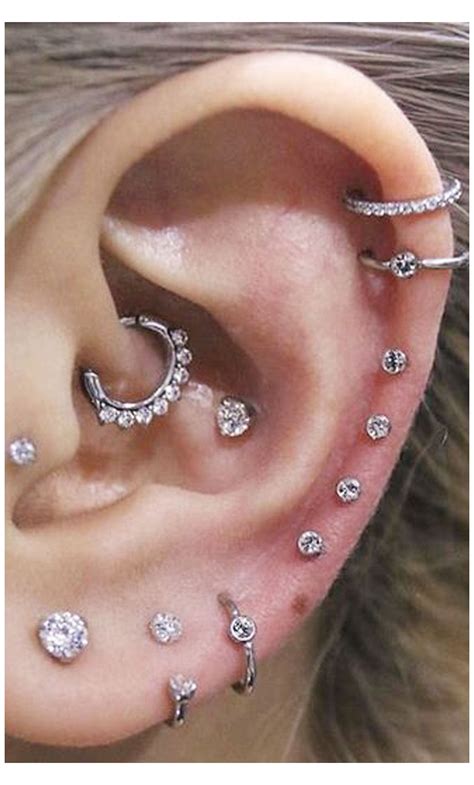 Cute Earring Combinations 3 Holes Cute Multiple Ear Piercing Ideas