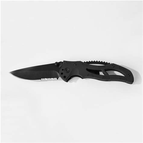 Engraved Matte Black Stealth Pocket Knife