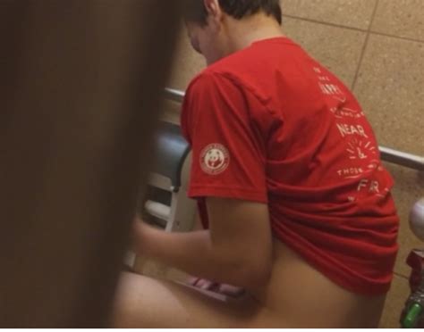 Babe Guy Caught Jerking In A Public Bathroom Spycamfromguys Hidden Cams Spying On Men
