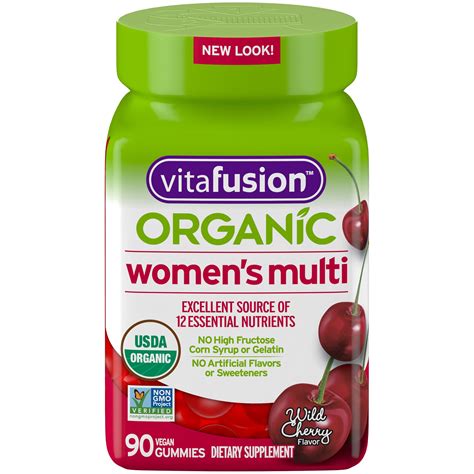 Vitafusion Organic Womens Gummy Multivitamin 90 Count Non Gmo