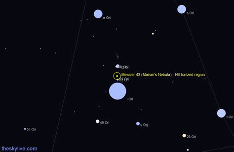 Messier 43 Mairans Nebula Hii Ionized Region In Orion