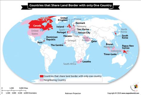 What Countries Share Their Land Border With Just One Nation Answers