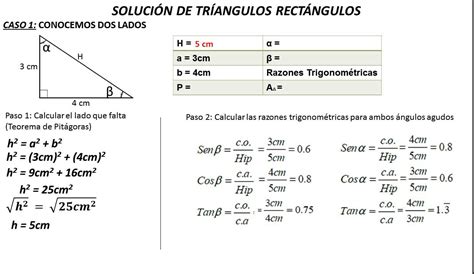 Solución triángulos rectángulos caso 1 YouTube