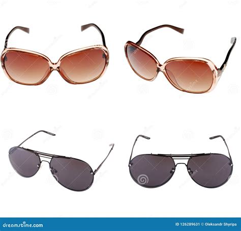 Set Of Beautiful Sunglasses Isolated On White Background Stock Image Image Of Concept