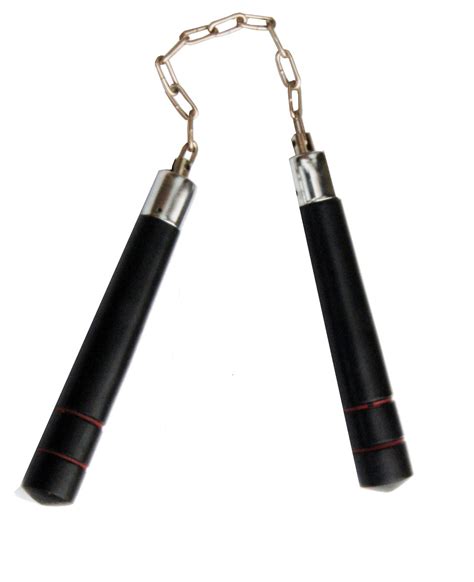 Nunchaku 8 Black With 2 Red Grooves On Sale As Slightly Damaged