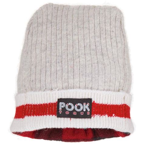 Pook Unisex One Size Toque Ii Red Plaid Grey Wool Toque Home Hardware
