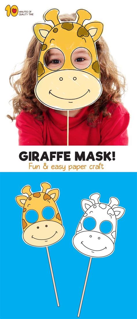 Printable Giraffe Mask 10 Minutes Of Quality Time Animal Masks For