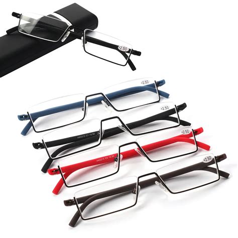 Unisex Portable Flexible Vision Care Ultralight Tr90 Half Frame Semi Rimless Reader Reading