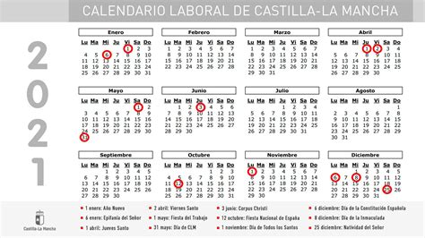 Calendario Mar 2021 Calendario Laboral 2021 Castilla La Mancha Pdf