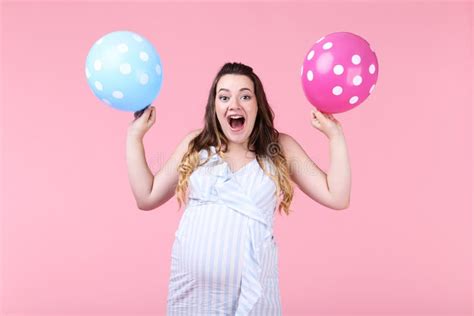 Pregnant Woman With Balloons Stock Image Image Of Fashion Dress 127262859