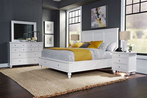 Affordable king size bedroom furniture sets for sale large. Cambridge Flat Panel Storage Bedroom Set (White) in 2020 ...
