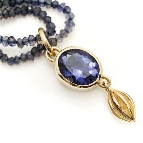 9ct Gold Iolite Necklace Alice Robson Jewellery