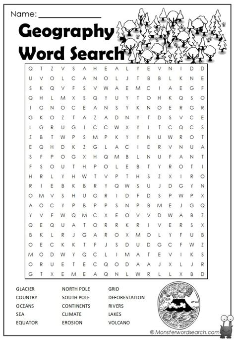 Printable Geography Word Search
