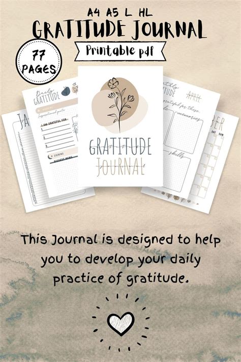 Gratitude Journal Printable Etsy Video Video Gratitude Journal