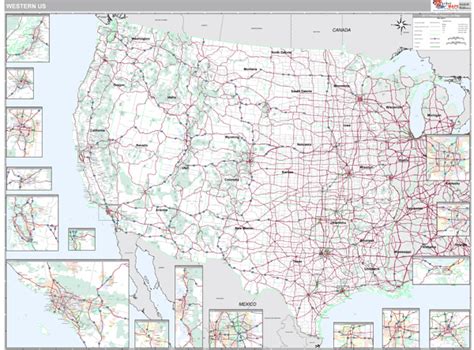 Us Western Regional Zip Code Wall Map Premium Style By Marketmaps
