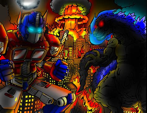 Optimus Prime Versus Godzilla By Waniramirez On Deviantart