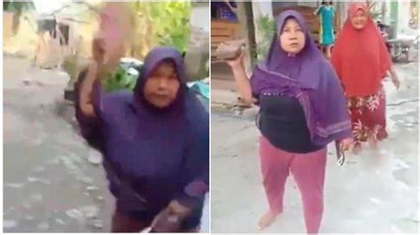 Video Viral Emak Emak Ngamuk Bawa Sapu Saat Ditagih Utang Gak Pulang
