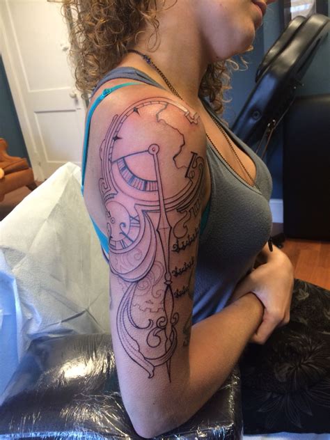 Tattoo Clock Half Sleeve Tattoos Clock Tattoo Girl With Tattoo